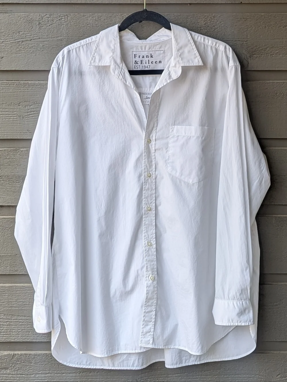 NWOT Frank & Eileen Joedy Cotton Button-Up Shirt White Size Large - Picture 9 of 9